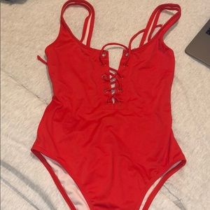 La hearts one piece bathing suit